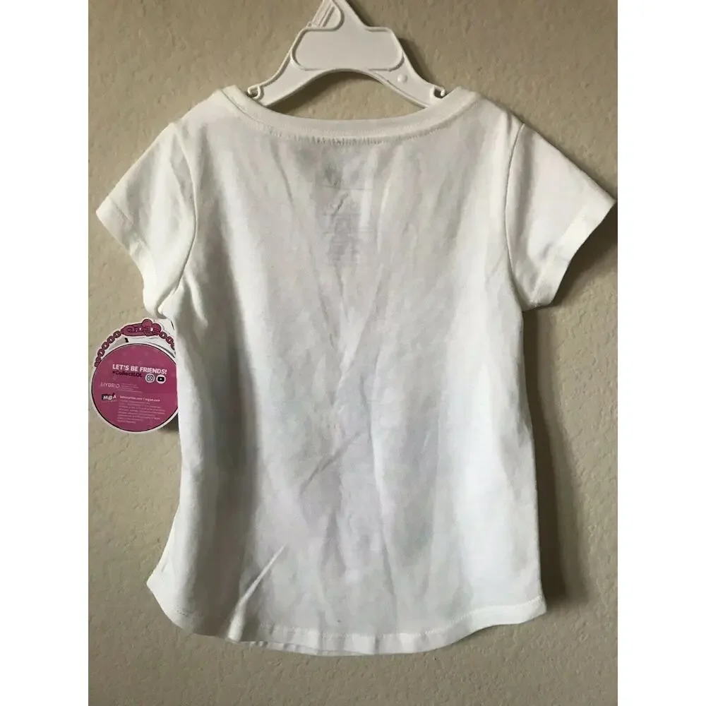 LOL Surprise Ivory Glitter Sparkle Glitterati Short Sleeve T Shirt Size XS 4/5